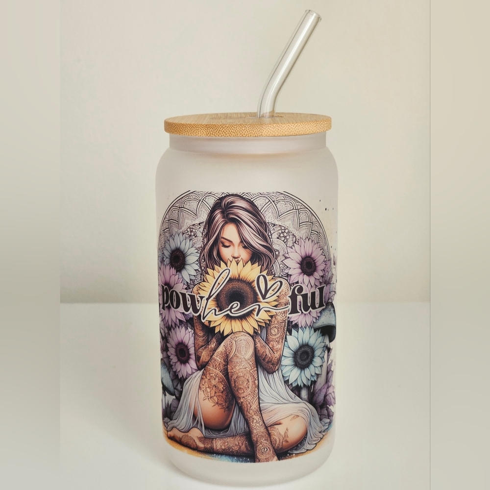 Powerful 16oz Frosted Beer Can Glass Cup